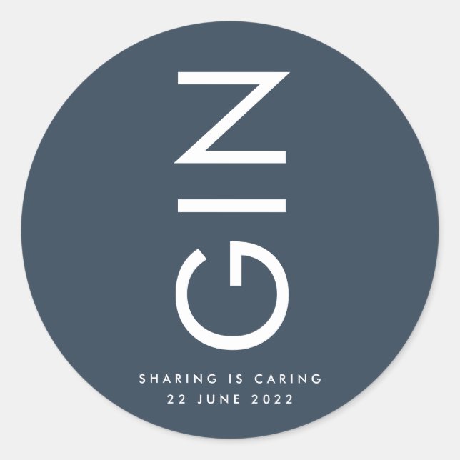 Adesivo Garrafa de Bebida com Monograma Azul Marinho Negri (Frente)