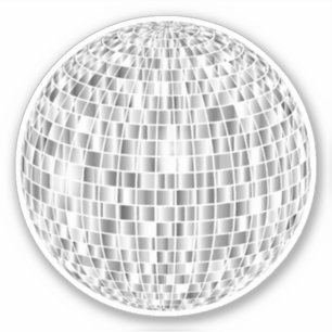 Adesivo Garrafa de esfera do Groovy Retro Disco - Tela de
