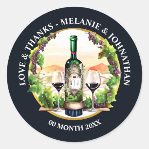 Adesivo Garrafa de vinho aquarela vidro vinha vinhedo país