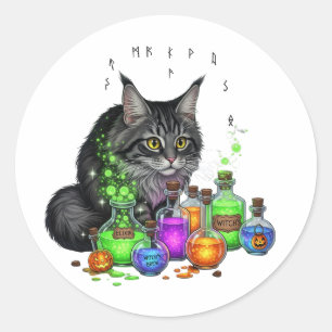 Adesivo Garrafas de casulos - Maine Coon Halloween