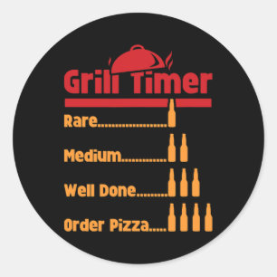 Adesivo Garrafas De Cerveja Bbq Engraçadas Temporizador De