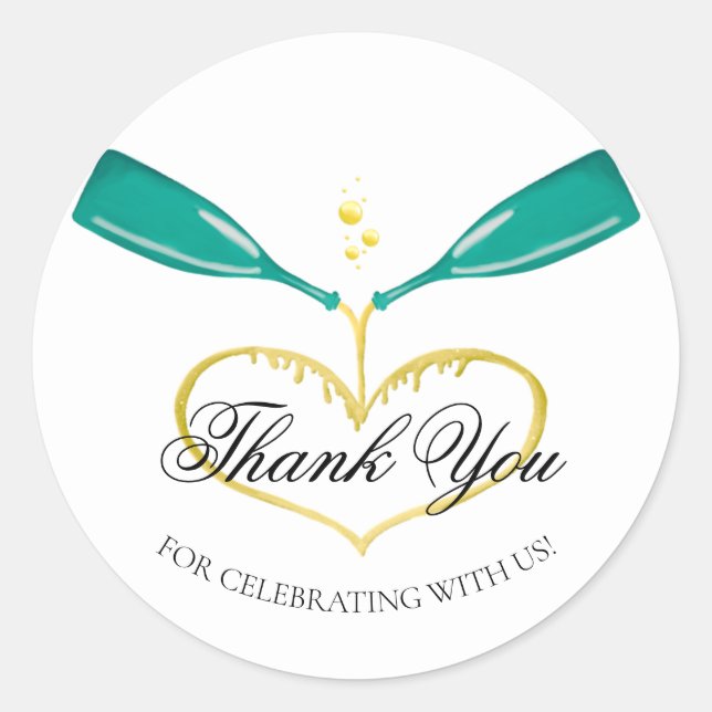 Adesivo Garrafas de Champanhe Vestidos Clássicos De Casame (Frente)