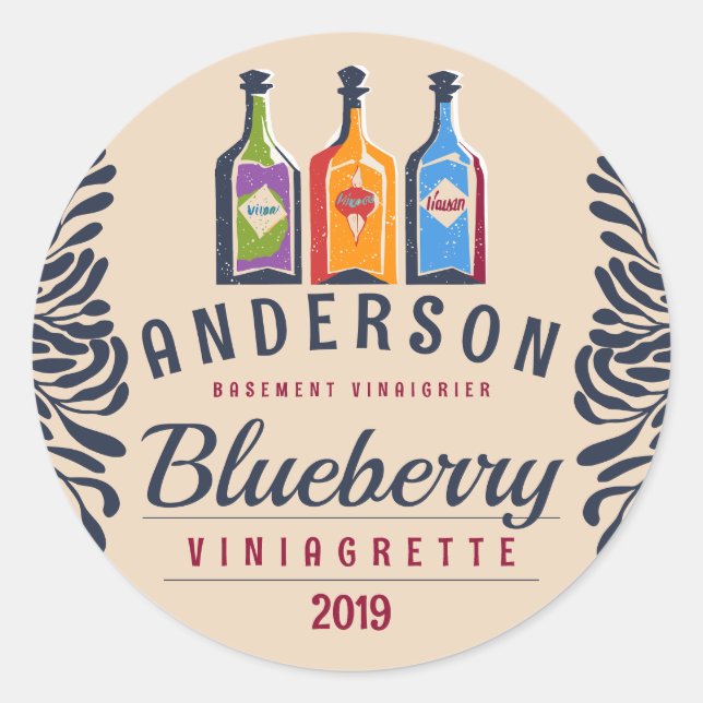 Adesivo Garrafas de vinagre fruta ou vinagre aromatizado c (Frente)