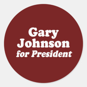 ADESIVO GARY JOHNSON PARA O PRESIDENTE