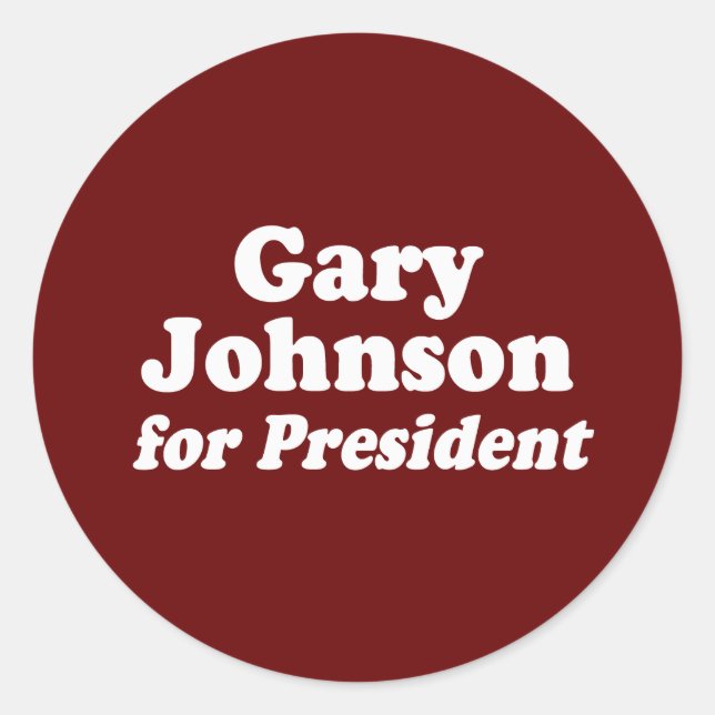 ADESIVO GARY JOHNSON PARA PRESIDENTE (Frente)