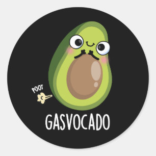 Adesivo Gasvocado Engraçado Fazendo Avocado Pun Dark BG