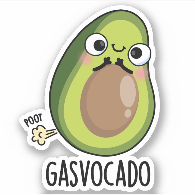Adesivo Gasvocado Funny Fazendo Farsa Avocado Pun (Frente)