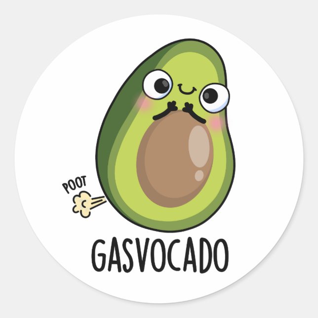 Adesivo Gasvocado Funny Fazendo Farsa Avocado Pun (Frente)