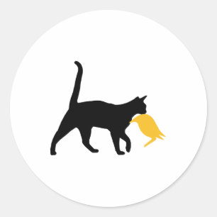 Adesivo Gata Engraçada Para Kamala Harris Cat Segurando Tr