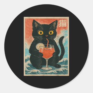 Adesivo Gata Negra Beber Gota Jus Anime Kawaii Engraçado