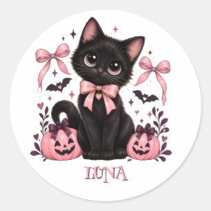 Adesivo Gata Preta Coquete, Halloween de Gato