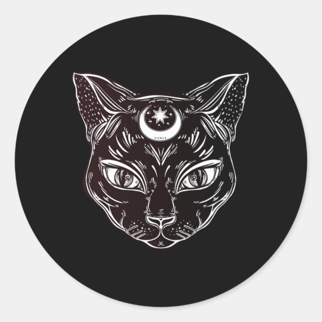 Adesivo Gata Preta Halloween Boho (Frente)