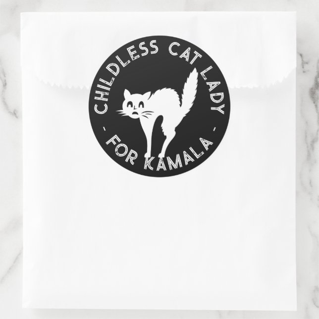 Adesivo Gata sem filhos Lady para o gato engraçado kamala  (Bolsa)