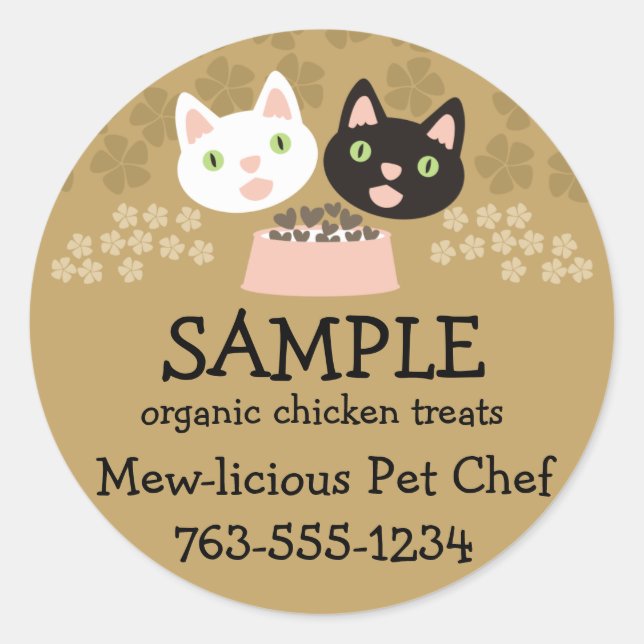 Adesivo gatas de comida de animais domésticos (Frente)