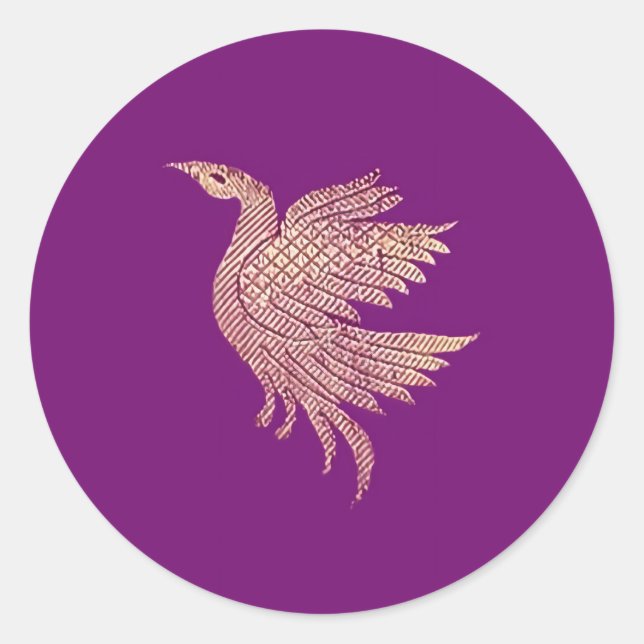 Adesivo Gateiro Dourado e púrpura de aves (Frente)