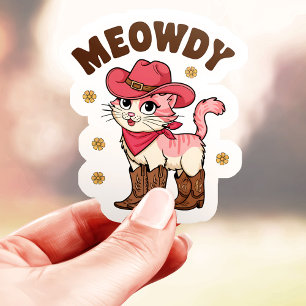 Adesivo Gatinha Caubói Meowdy Vinil
