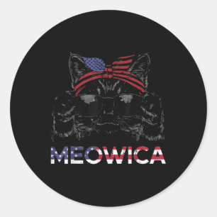 Adesivo Gatinha do Dia 4 de Julho Meowica EUA Bandana Garo