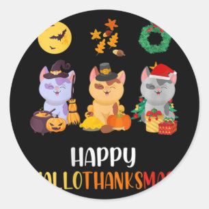 Adesivo Gatinhas Gatinhas Gatinhas Gatinhas De Natal Feliz