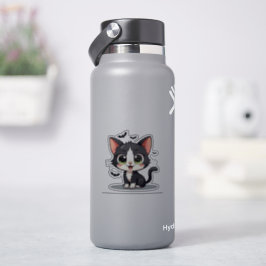 Adesivo Gatinho Adorável em Preto e Branco – Arte Pastel d