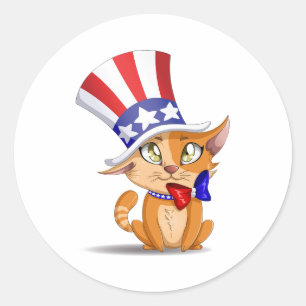 Adesivo Gatinho alaranjado 4o julho