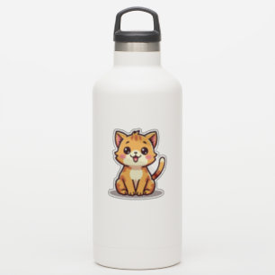 Adesivo Gatinho Atarracado Laranja – Estilo Chibi