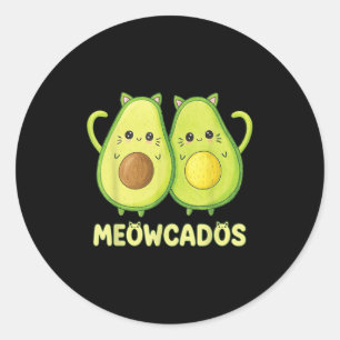Adesivo Gatinho Avocado Cachê Pun Funny Kawaii Comida Anim