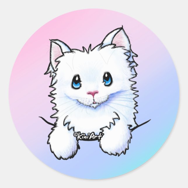 Adesivo Gatinho branco (Frente)
