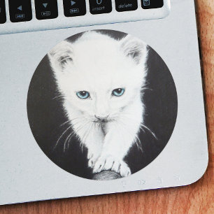 Adesivo Gatinho branco e bonito Desenho de animais Amantes