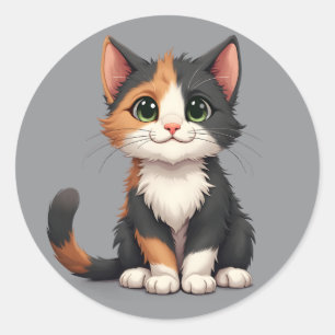 Adesivo Gatinho Calico Caprichoso com Atitude de Gato