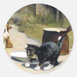 Adesivo Gatinho com 2 cachorros pintura vinda