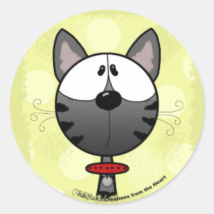 Adesivo Gatinho com risca de cinza