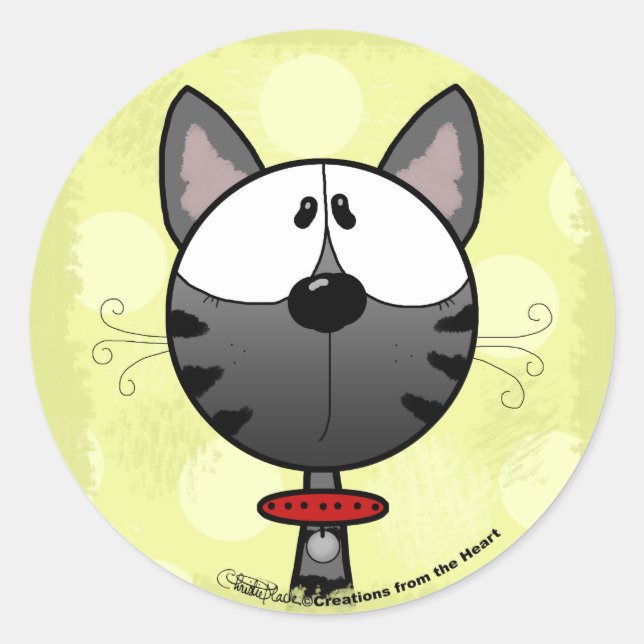 Adesivo Gatinho com risca de cinza (Frente)