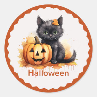 Adesivo Gatinho de Halloween e Pumpkin Sticker