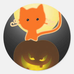 Adesivo Gatinho de laranja dos Stickers Halloween
