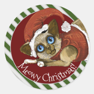 Adesivo Gatinho de Natal Santa Hat&Casaco