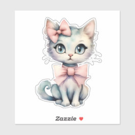 Adesivo Gatinho Desenho Da Mão De Água Com Dois Arcos Rosa