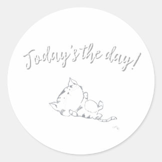 Adesivo Gatinho Divertido - Hoje é o dia!