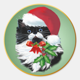 Adesivo Gatinho do smoking no Natal