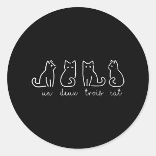 Adesivo Gatinho francês Abstrato Un Deux Trois Cat