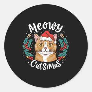 Adesivo Gatinho Gato Bonito Natal Chapéu Santa Hat Catmas