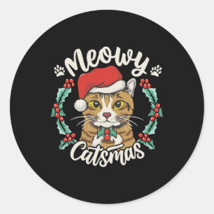 Adesivo Gatinho Gato Bonito Natal Chapéu Santa Hat Catmas 