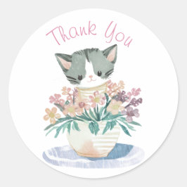 Adesivo Gatinho Gato | Filhas Aniversário Obrigado