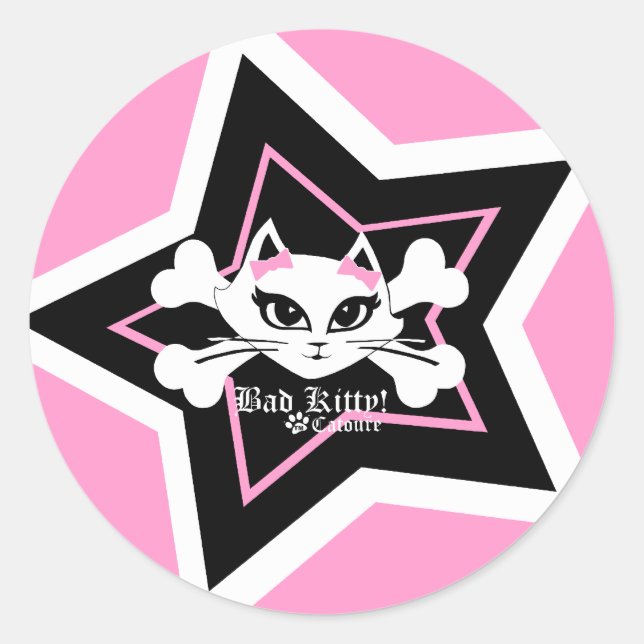 Adesivo Gatinho Mau - Pequeno Pink Stickerz (Frente)