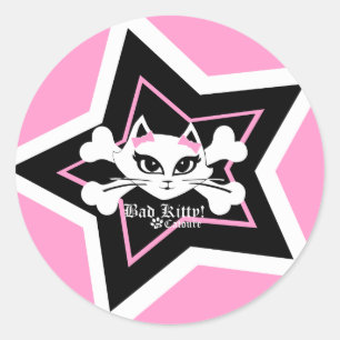 Adesivo Gatinho mau pouco Stickerz cor-de-rosa
