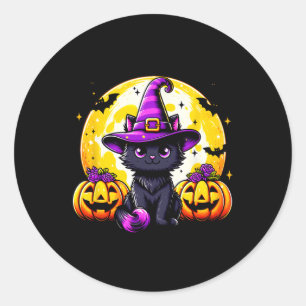 Adesivo Gatinho Negro Pumpkin Gato Bruxa Chapeuzinho Spook