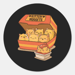 Adesivo Gatinho Nuggen Comida Bonita Galinha-do-gato-do-ma