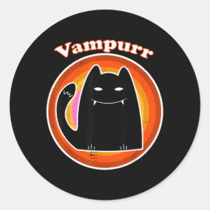 Adesivo Gatinho Preto do Halloween Vampiro Drácula Vampurr