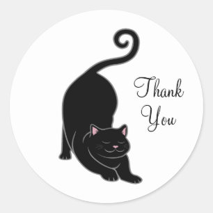 Adesivo Gatinho preto fofo Obrigado