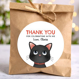 Adesivo Gatinho preto pequeno obrigado