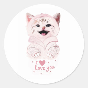 Adesivo Gatinho Rosa Bonito